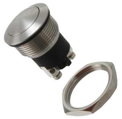 Pushbutton Switch SPST-NO Anti-Vandal Panel Mount, Front - 1