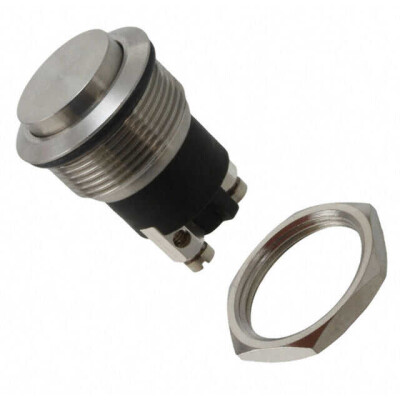 Pushbutton Switch SPST-NO Anti-Vandal Panel Mount, Front - 1