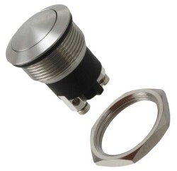Pushbutton Switch SPST-NO Anti-Vandal Panel Mount, Front - Bulgin