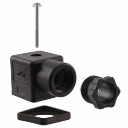 mPm DIN VALVE CIRCULAR CONNECTOR 183 PG09 BLACK H12 VLV NITRILE PROFILE GASKET and SCREW - Molex