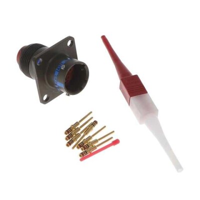 6 Position Circular Connector Receptacle, Male Pins Crimp - 1