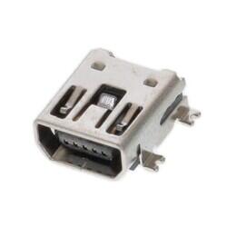USB - mini AB USB 2.0 Receptacle Connector 5 Position Surface Mount, Right Angle - Samtec Inc.