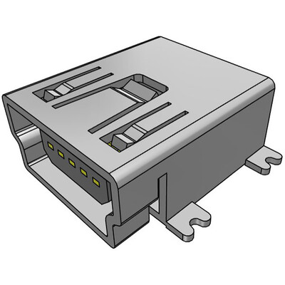 USB - mini B USB 2.0 Receptacle Connector 5 Position Surface Mount, Right Angle - 1