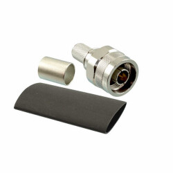 N Type Connector Plug, Male Pin 50 Ohms Free Hanging (In-Line) Push On - Amphenol Times Microwave Systems