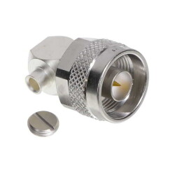 N Type Connector Plug, Male Pin 50 Ohms Free Hanging (In-Line), Right Angle Solder - Rosenberger