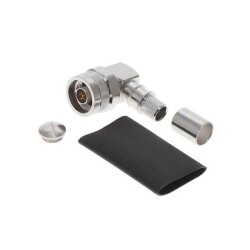 N Type Connector Plug, Male Pin 50 Ohms Free Hanging (In-Line), Right Angle Solder - Amphenol Times Microwave Systems