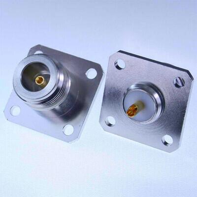 N jack 4 hole flange with solder cup contact - 1