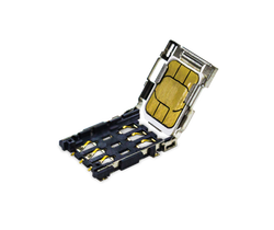 Nano SIM socket, Hinge Type, 6 Pin, 10u