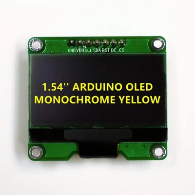 Non-Touch Graphic LCD Display Module Yellow OLED SPI 1.54
