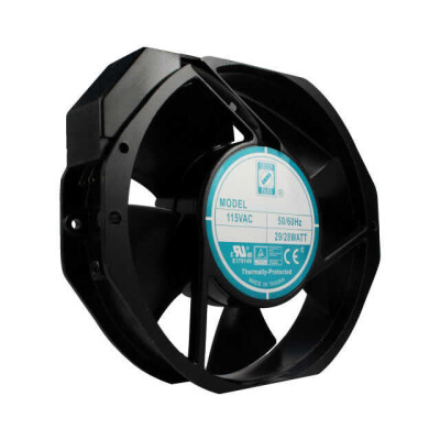 Fan Tubeaxial 115VAC Rectangular/Rounded - 172mm L x 150mm H Ball 228.0 CFM (6.38m³/min) 2 Terminals - 1