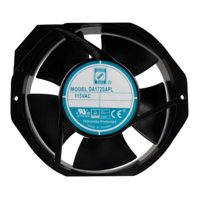 Fan Tubeaxial 115VAC Rectangular/Rounded - 172mm L x 150mm H Ball 228.0 CFM (6.38m³/min) 2 Terminals - 2