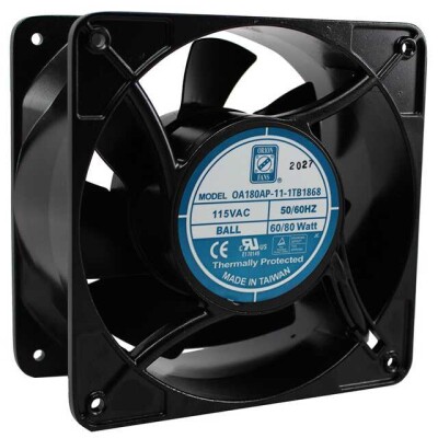 Fan Tubeaxial 115VAC Square - 176mm L x 176mm H Ball 380.0 CFM (10.64m³/min) 2 Terminals - 3