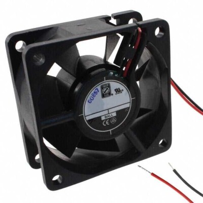 Fan Tubeaxial 24VDC Square - 60mm L x 60mm H Sealed Sleeve 25.0 CFM (0.700m³/min) 2 Wire Leads - 1