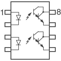 Optoisolator Darlington Output 4000Vrms 2 Channel 8-SOIC - 2