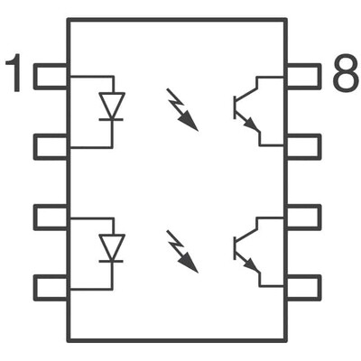 Optoisolator Transistor Output 4000Vrms 2 Channel 8-SOIC - 2