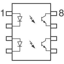 Optoisolator Transistor Output 4000Vrms 2 Channel 8-SOIC - Vishay Semiconductor Opto Division (1)