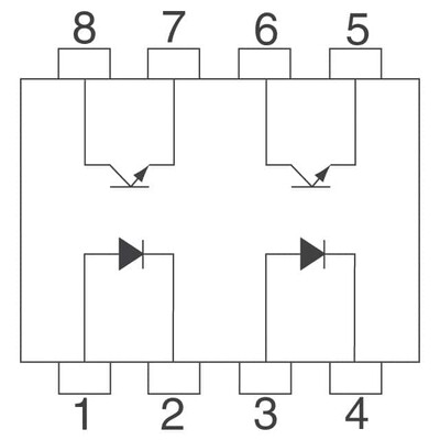 Optoisolator Transistor Output 5000Vrms 2 Channel 8-SMD - 2