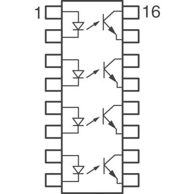 Optoisolator Transistor Output 5300Vrms 4 Channel 16-DIP - 2