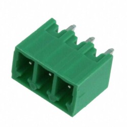 3 Position Terminal Block Header, Male Pins, Shrouded (4 Side) 0.150
