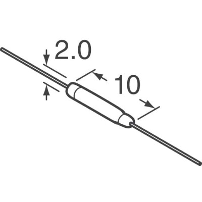 Glass Body Reed Switch SPST-NO 10 ~ 15AT Operate Range 1VA 100mA (AC/DC) 24 V Through Hole - 2