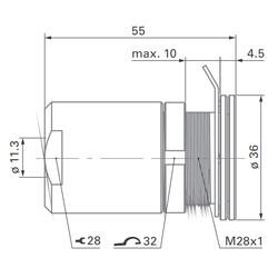 Panel Mounted Plug- for Ø11.3 mm Cables, Standard Core Series Broadcast - 2