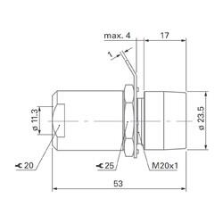Panel Front Mounted Receptacle - for Ø11.3 mm Cables, Standard Core Series Broadcast - Fischer Connectors (1)