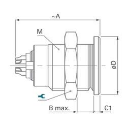 Panel Receptacle - Standard Core Series Brass - 2