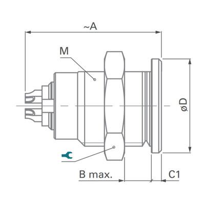 Panel Receptacle - Standard Core Series Brass - 2