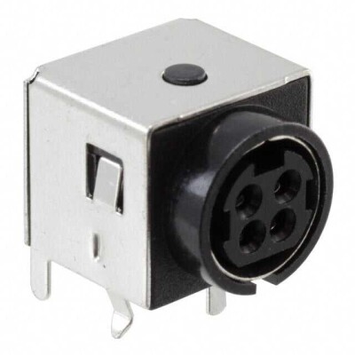 4 (Power) Position Circular Connector Jack, Female Sockets Solder - 1