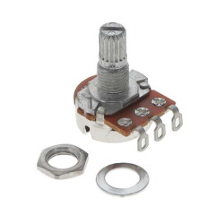 100k Ohm 1 Gang Logarithmic Panel Mount Potentiometer 1.0 Turns Carbon 0.1W, 1/10W Solder Lug - Bourns Inc.