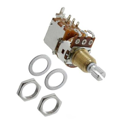 1M Ohm 1 Gang Logarithmic Panel Mount Potentiometer 1.0 Turns Carbon 0.1W, 1/10W Solder Lug - 1