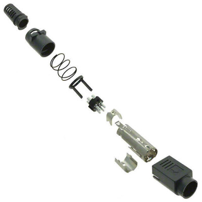 4 (Power) Position Circular Connector Plug, Male Pins Solder - 1