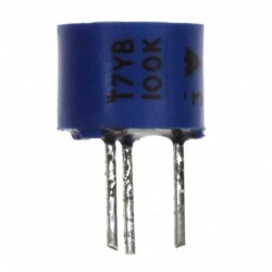 100 kOhms 0.5W, 1/2W PC Pins Through Hole Trimmer Potentiometer Cermet 1.0 Turn Top Adjustment - Vishay Sfernice