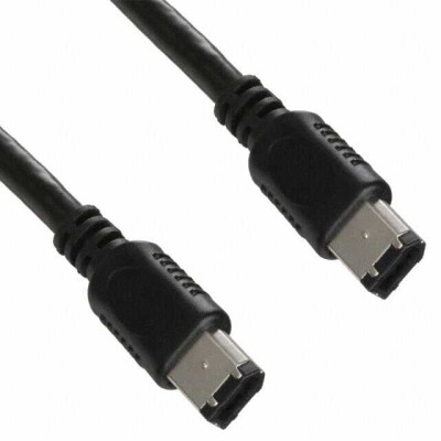 Plug, 6 Position To Plug, 6 Position IEEE1394 Cable Black 5.90' (1.80m) - 1