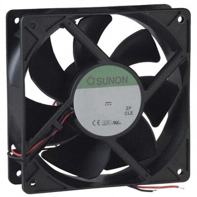 Fan Tubeaxial 24VDC Square - 120mm L x 120mm H Ball 190.0 CFM (5.32m³/min) 2 Wire Leads - 1