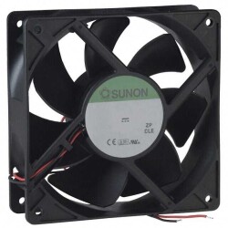 Fan Tubeaxial 24VDC Square - 120mm L x 120mm H Ball 190.0 CFM (5.32m³/min) 2 Wire Leads - Sunon Fans