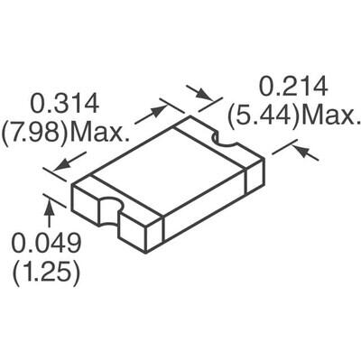 Polymeric PTC Resettable Fuse 60V 750 mA Ih Surface Mount 2920 (7351 Metric), Concave - 3