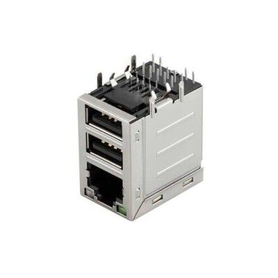 1 Port RJ45 with USB A, Dual Through Hole 1G Base-T - 1