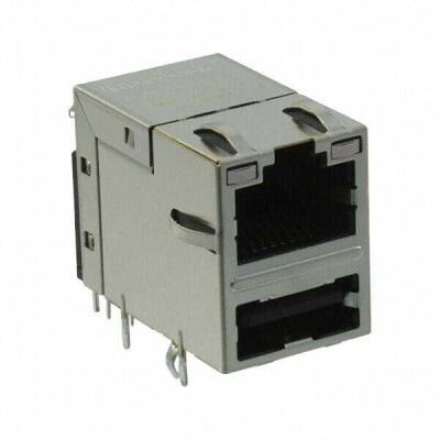 1 Port RJ45 with USB A Through Hole 10/100/1000 Base-T, AutoMDIX - 1