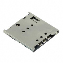 8 (6 + 2) Position Card Connector Micro SIM Surface Mount, Right Angle Gold - Molex