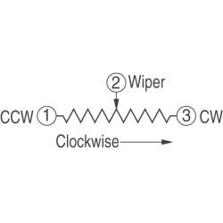 10 kOhms 0.25W, 1/4W Gull Wing Surface Mount Trimmer Potentiometer Cermet 1.0 Turn Top Adjustment - Bourns Inc. (1)