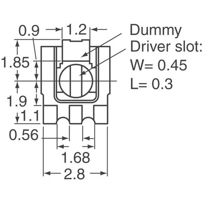 1 MOhms 0.15W J Lead Surface Mount Trimmer Potentiometer Cermet 1 Turn Bottom Adjustment - 4