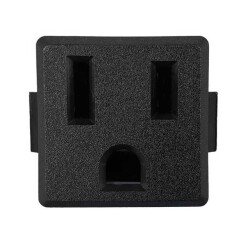 Power Connector Receptacle, Female Sockets NEMA 5-15R Panel Mount, Snap-In - Qualtek