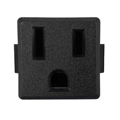 Power Connector Receptacle, Female Sockets NEMA 5-15R Panel Mount, Snap-In - 1
