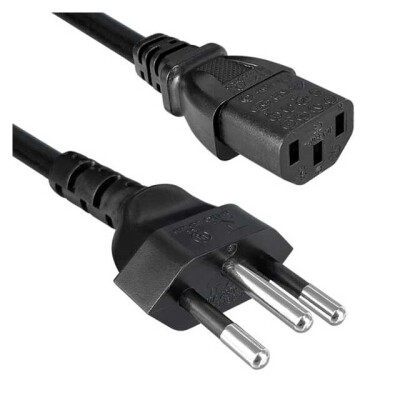 5.91' (1.80m) Power Cord Black NBR 14136 To IEC 320-C13 H05VV-F - 1