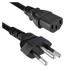 5.91' (1.80m) Power Cord Black NBR 14136 To IEC 320-C13 H05VV-F - Qualtek