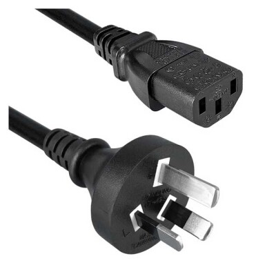 5.91' (1.80m) Power Cord Black AS3112 To IEC 320-C13 H05VV-F - 1