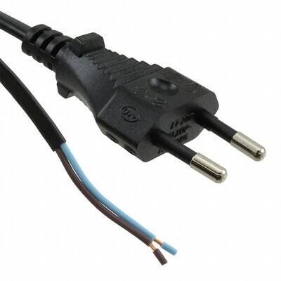 5.91' (1.80m) Power Cord Black CEE 7/16 To Cable H03VVH2-F - 1