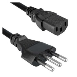 5.91' (1.80m) Power Cord Black CEI 23-50 To IEC 320-C13 H05VV-F - Qualtek