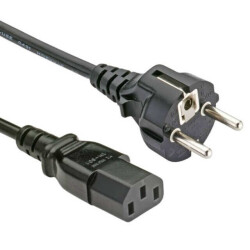 3.28' (1.00m) Power Cord Black IEC 884/CEE7-VII To IEC 320-C13 H05VV-F - Assmann WSW Components